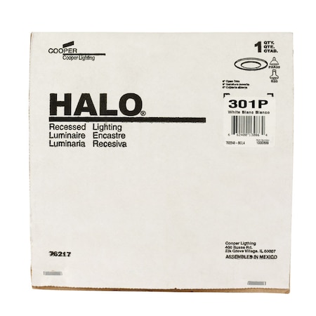 Halo Halo Matte White 6 in. W Metal Incandescent Open Trim 75 W 301P